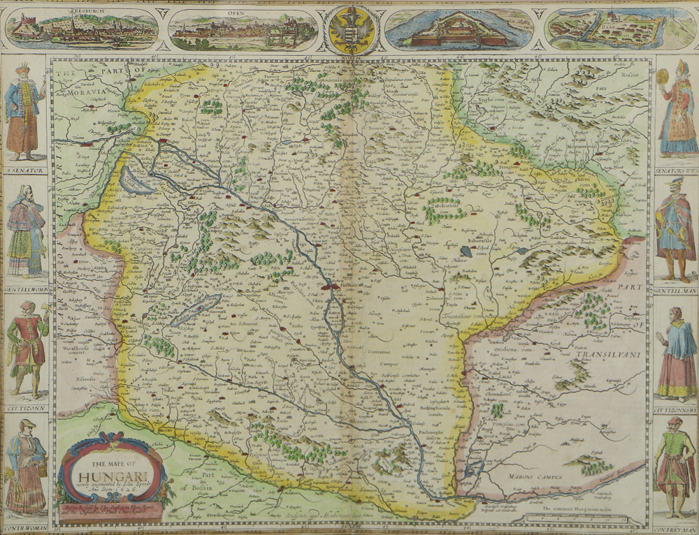 Etching on Paper Map of Hungary after 1626 Original