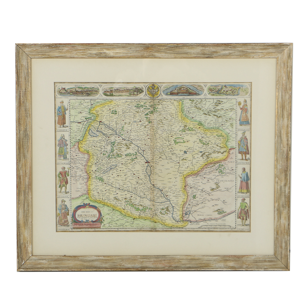 Etching on Paper Map of Hungary after 1626 Original