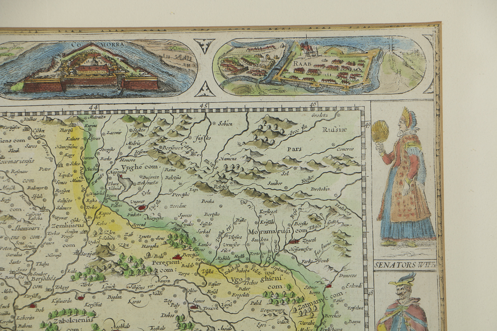 Etching on Paper Map of Hungary after 1626 Original
