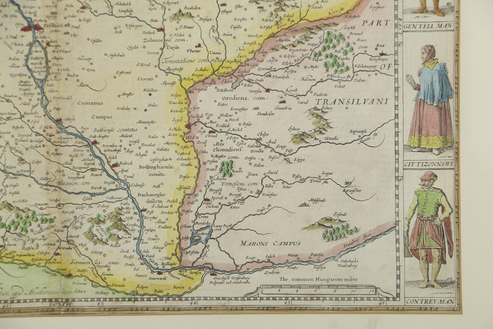 Etching on Paper Map of Hungary after 1626 Original