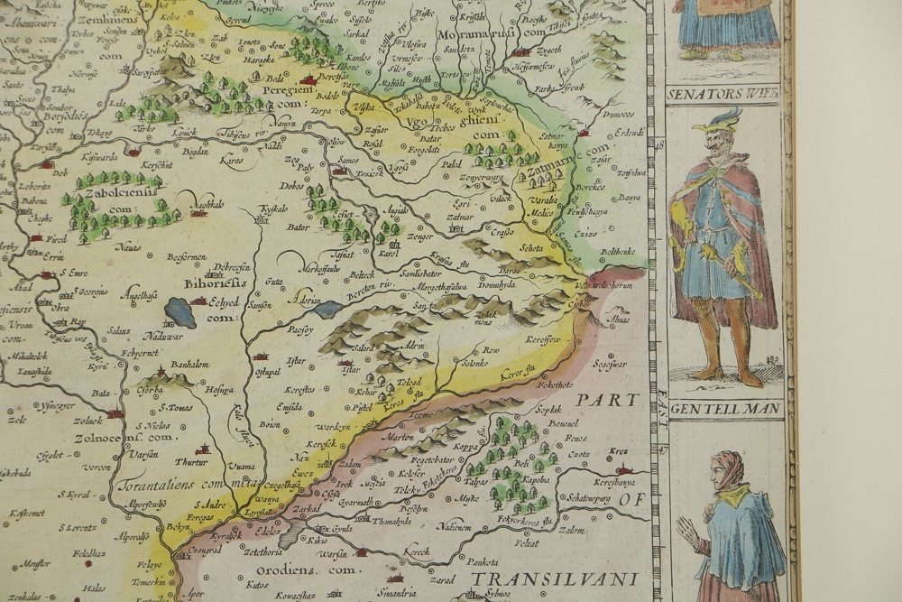Etching on Paper Map of Hungary after 1626 Original