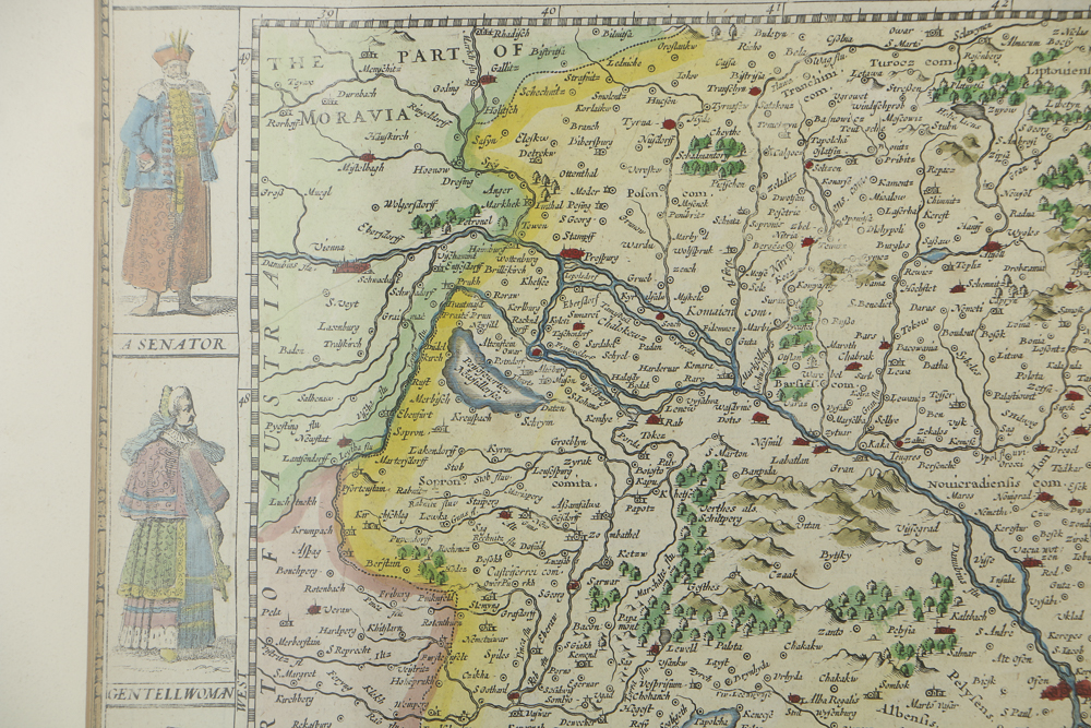 Etching on Paper Map of Hungary after 1626 Original