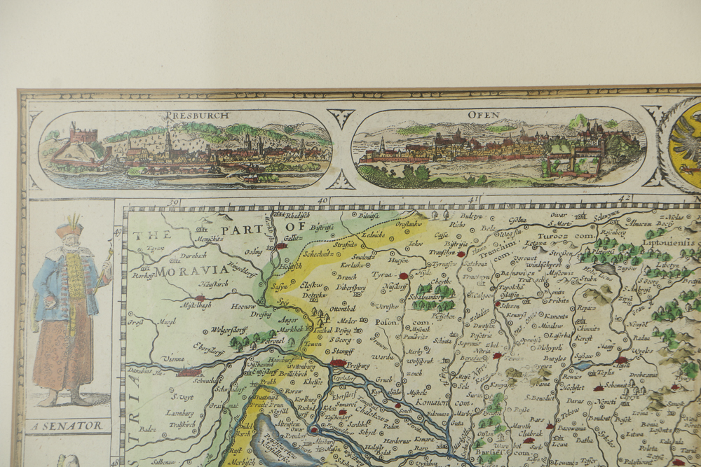 Etching on Paper Map of Hungary after 1626 Original