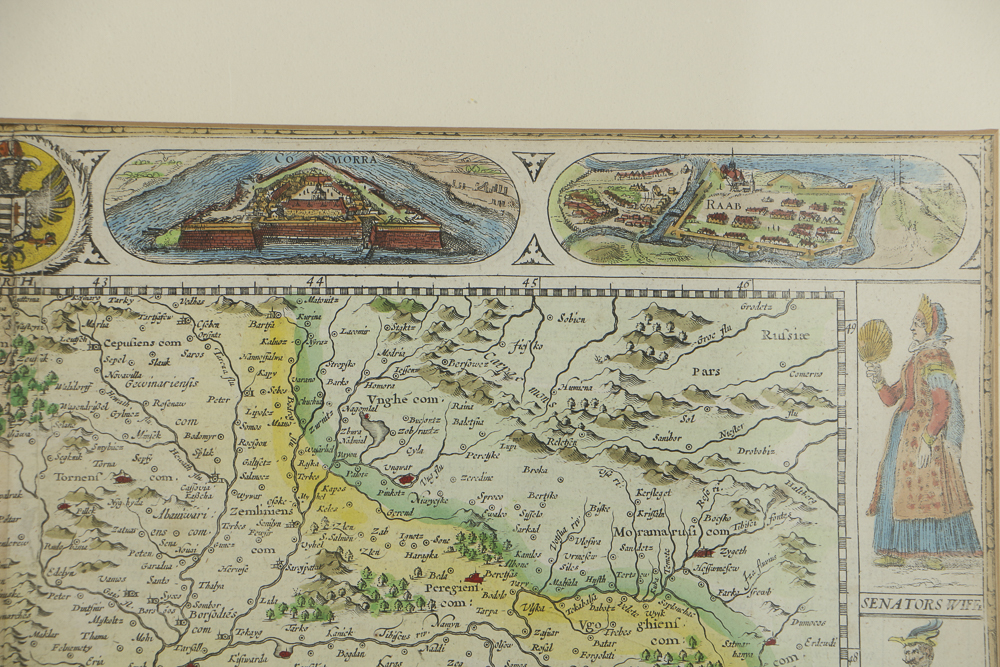 Etching on Paper Map of Hungary after 1626 Original