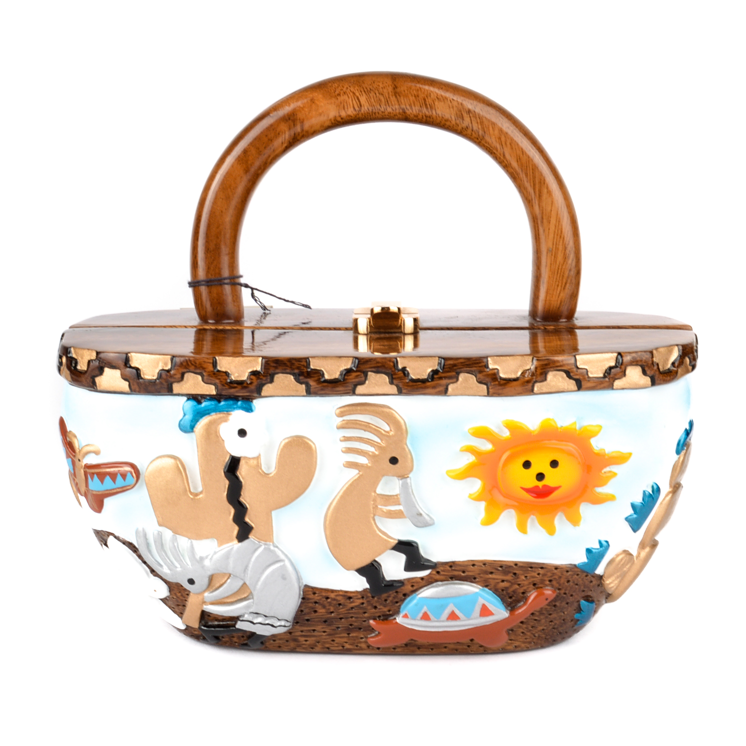 Timmy Woods Beverly Hills Acacia Wood Southwestern Handbag