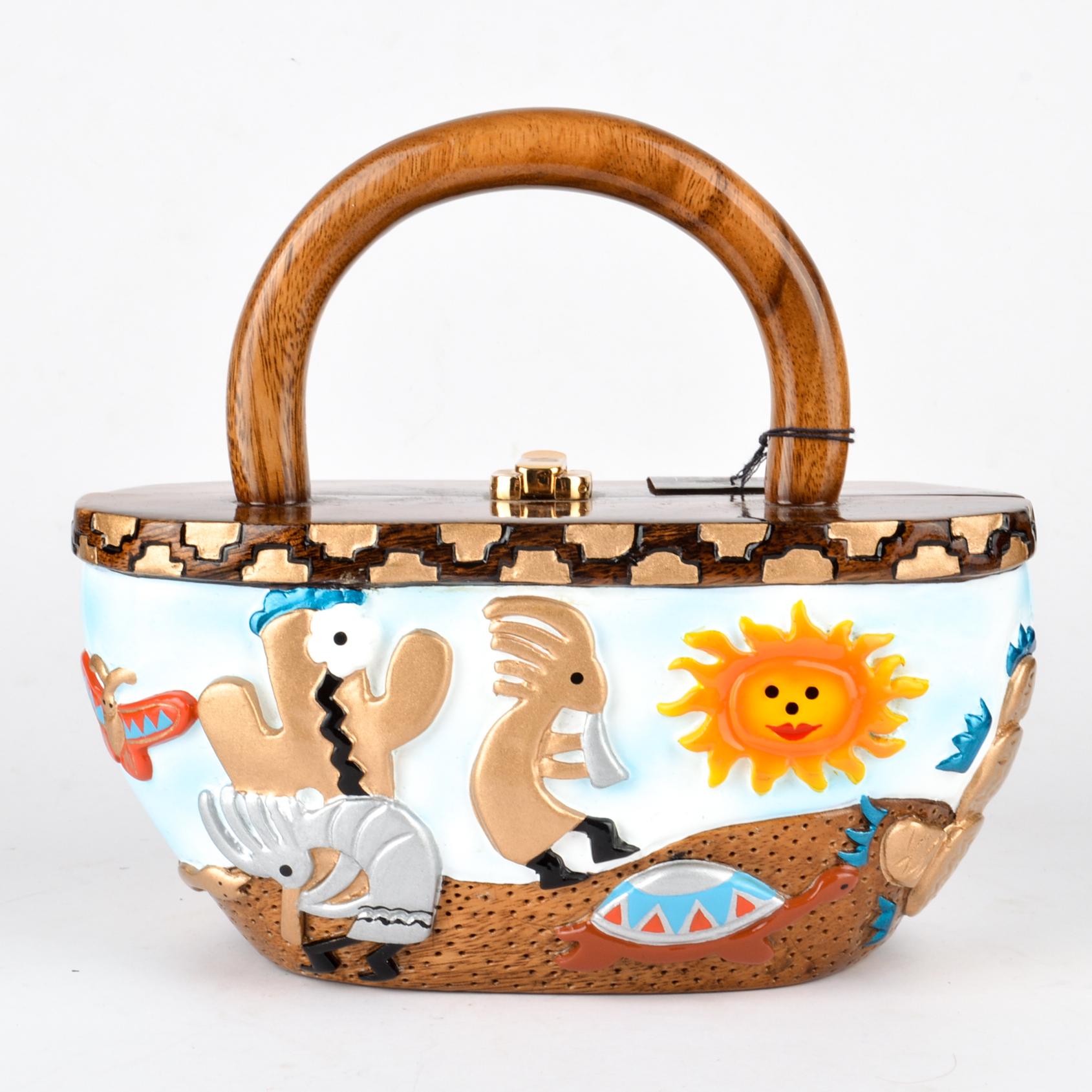 Timmy Woods Beverly Hills Acacia Wood Southwestern Handbag