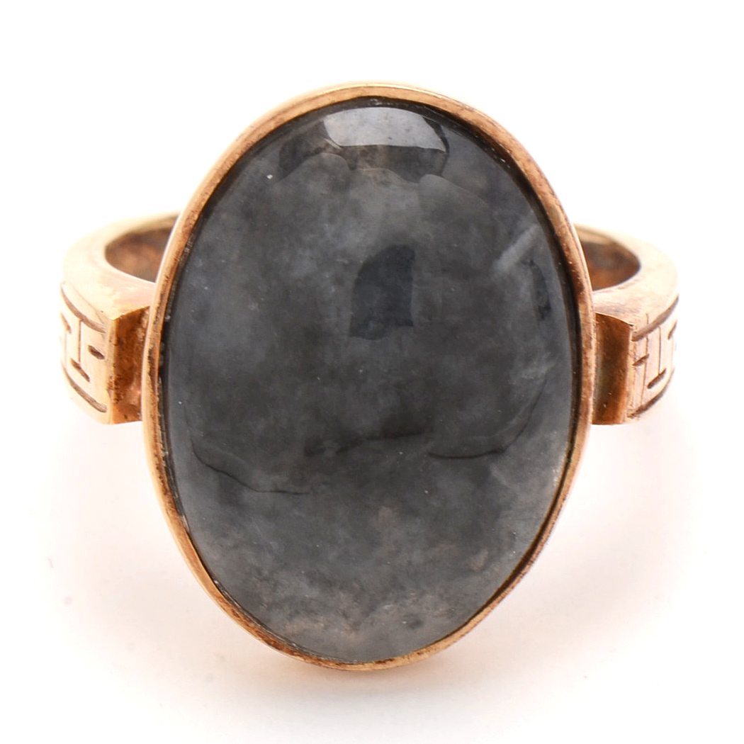 10K Yellow Gold Jadeite ring