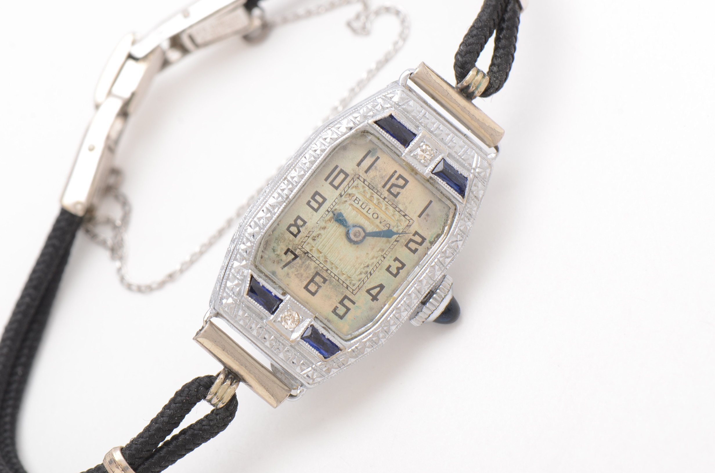 14K White Gold Art Deco Bulova Watch