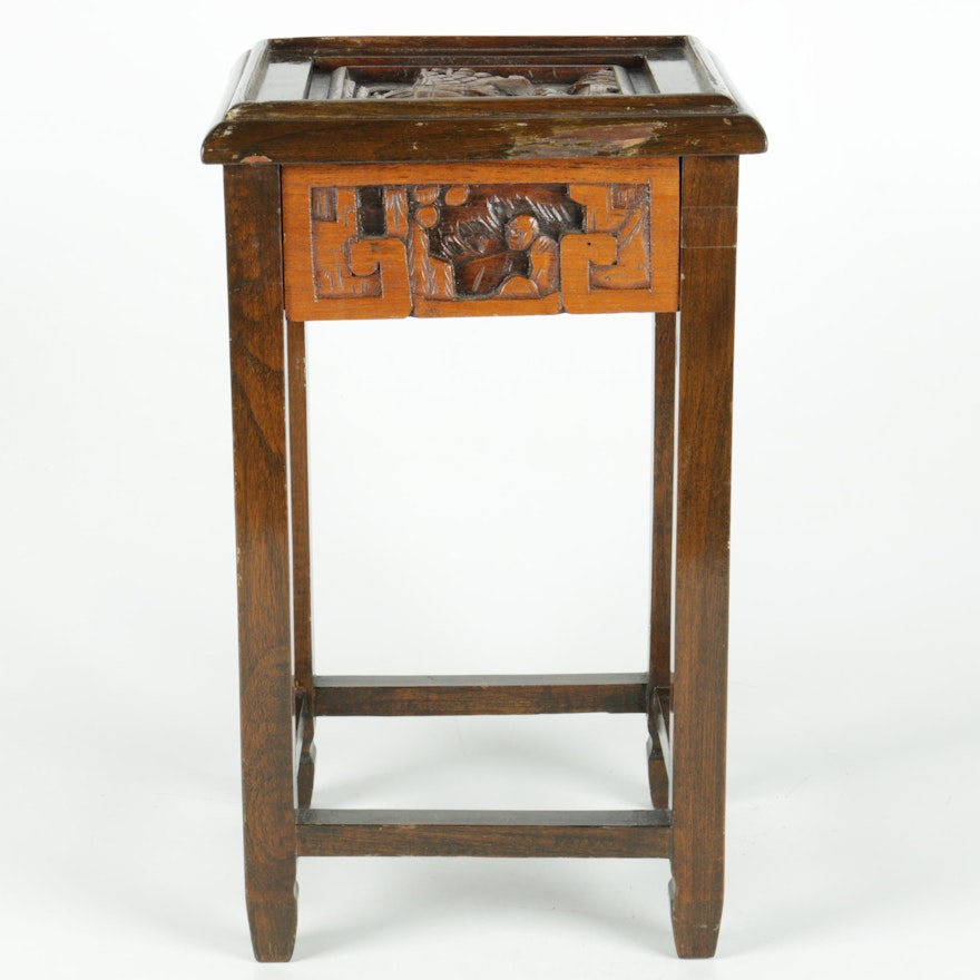 Carved Chinese Accent Table