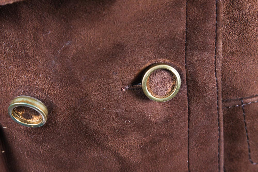 Vintage Double-Breasted Suede Coat