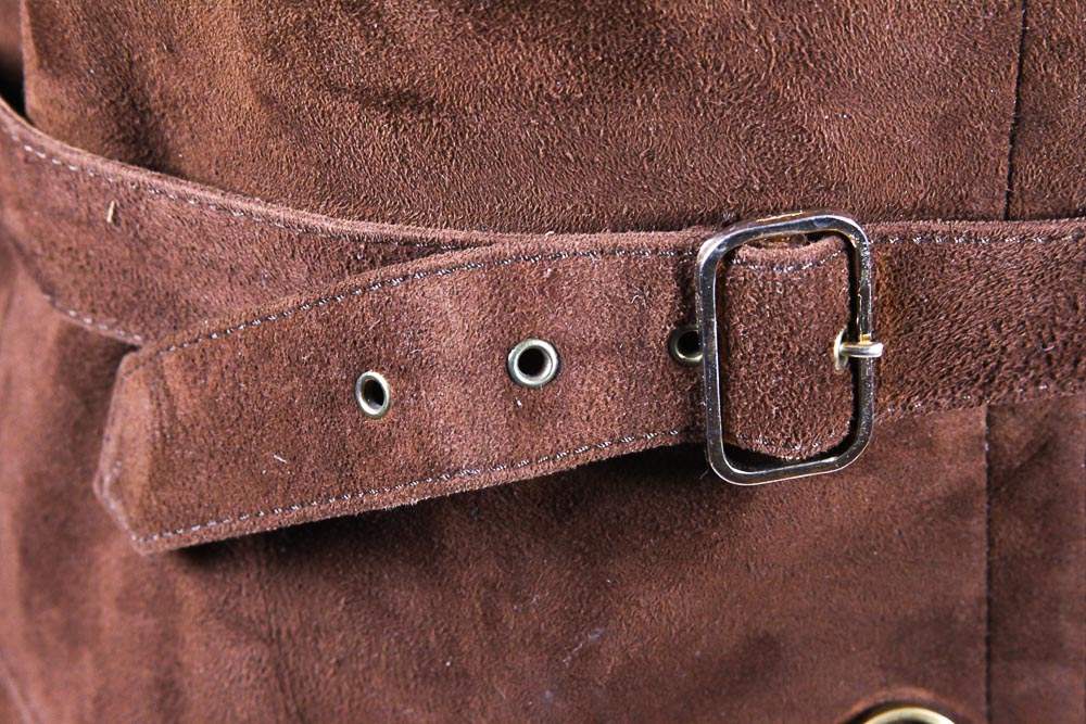 Vintage Double-Breasted Suede Coat