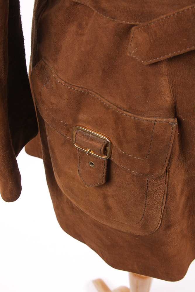 Vintage Double-Breasted Suede Coat