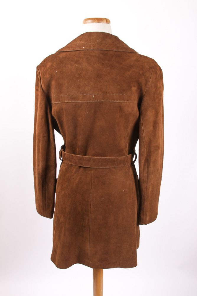 Vintage Double-Breasted Suede Coat