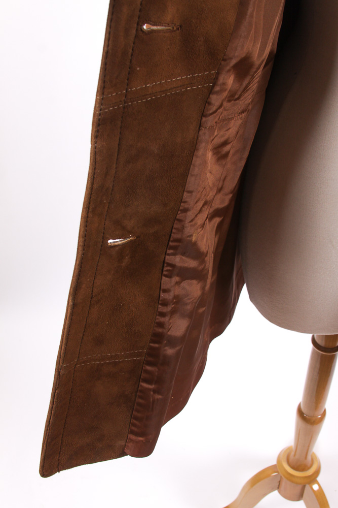 Vintage Double-Breasted Suede Coat