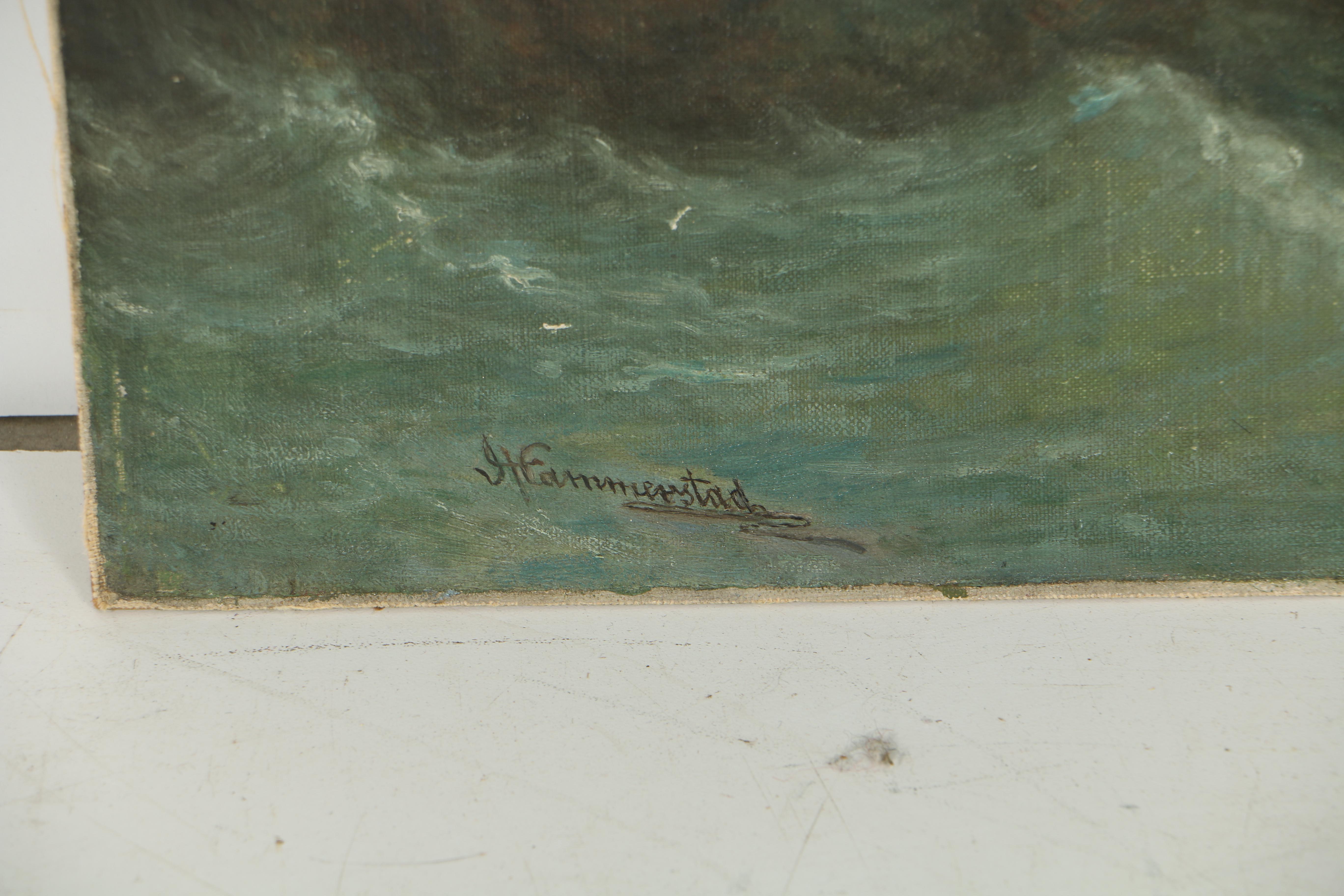 John Hammerstad Oil Painting on Canvas on Board Coastal Landscape