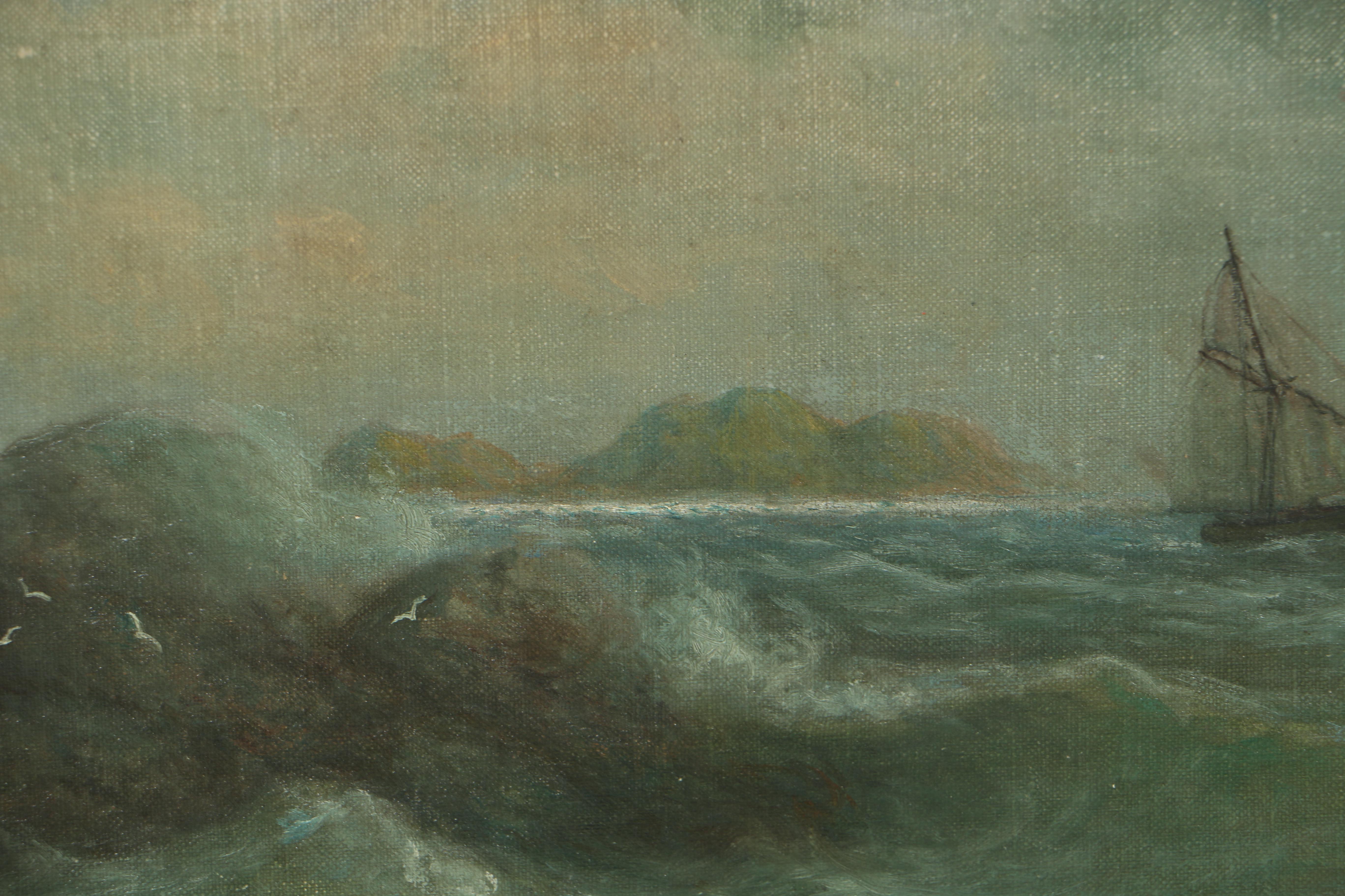 John Hammerstad Oil Painting on Canvas on Board Coastal Landscape