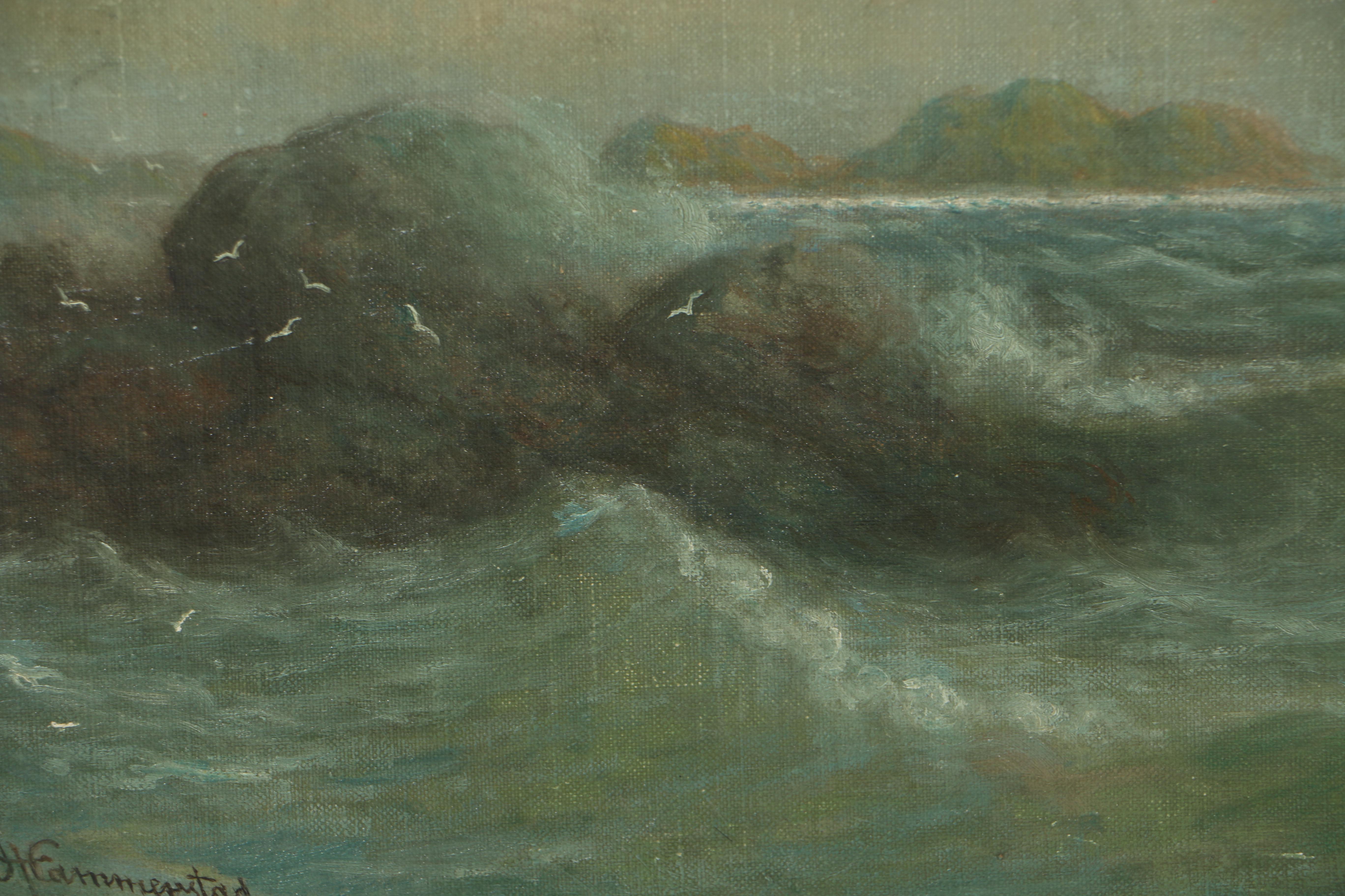 John Hammerstad Oil Painting on Canvas on Board Coastal Landscape