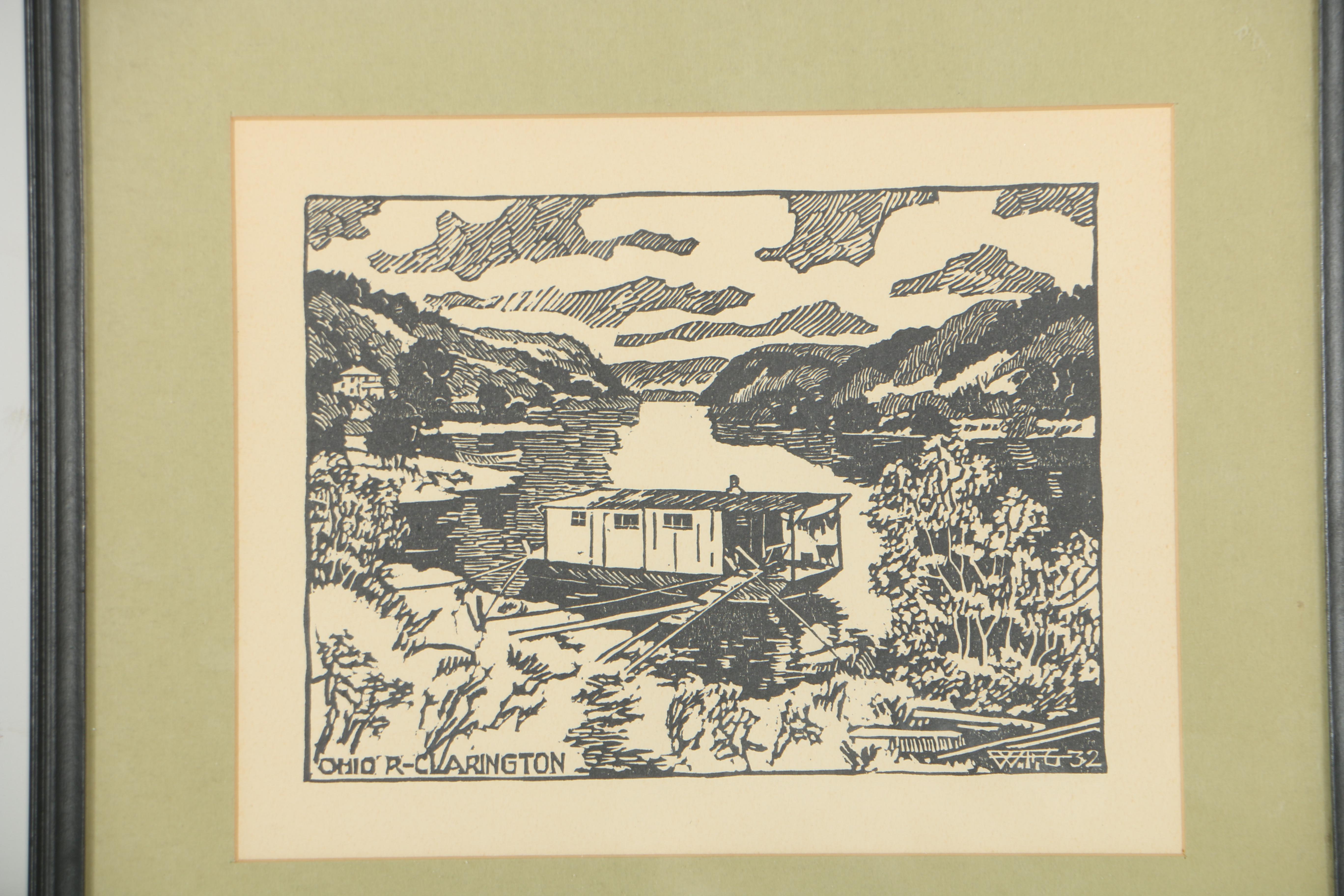WPA Woodblock Prints on Paper of Ohio Regional Landscapes