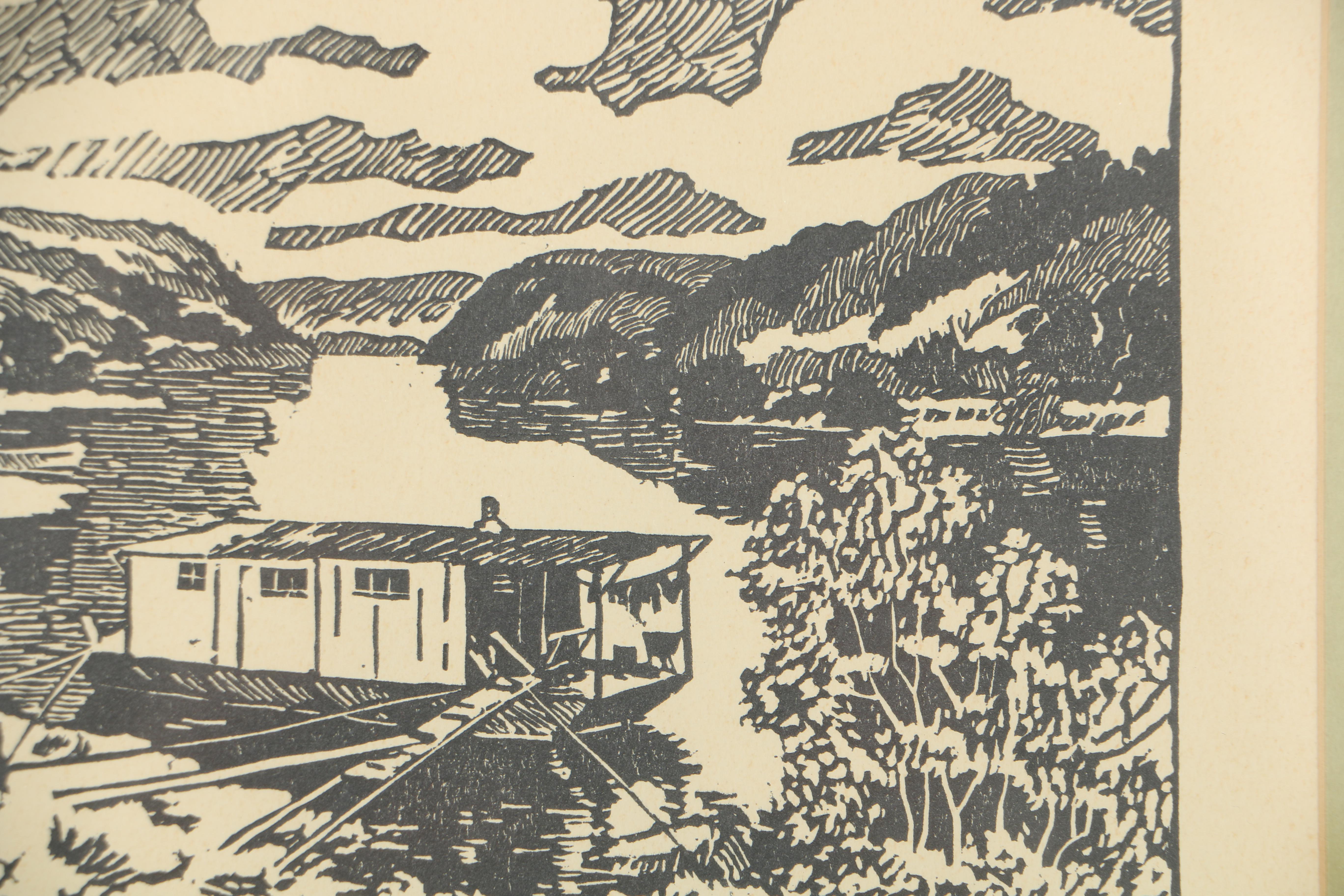 WPA Woodblock Prints on Paper of Ohio Regional Landscapes