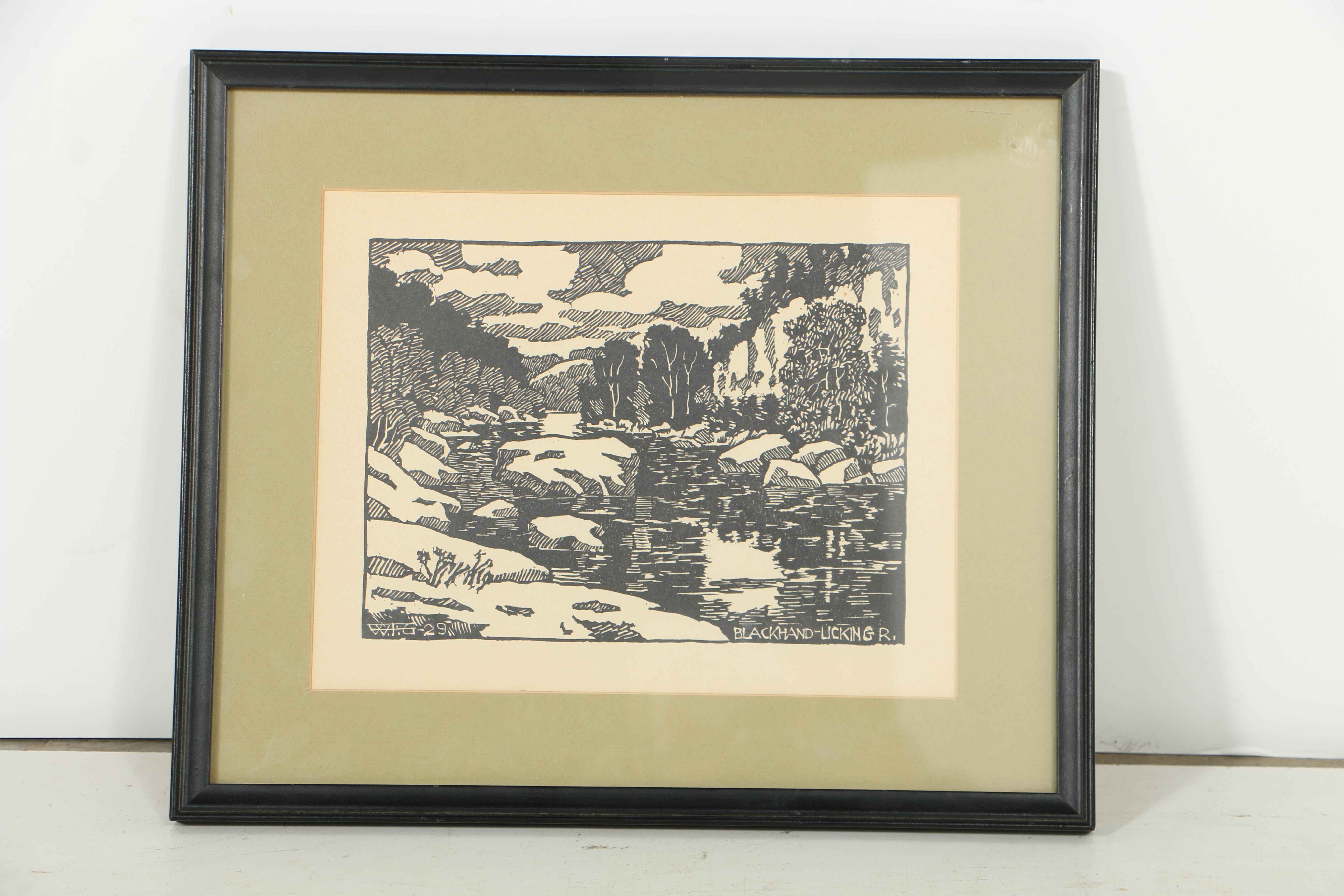 WPA Woodblock Prints on Paper of Ohio Regional Landscapes