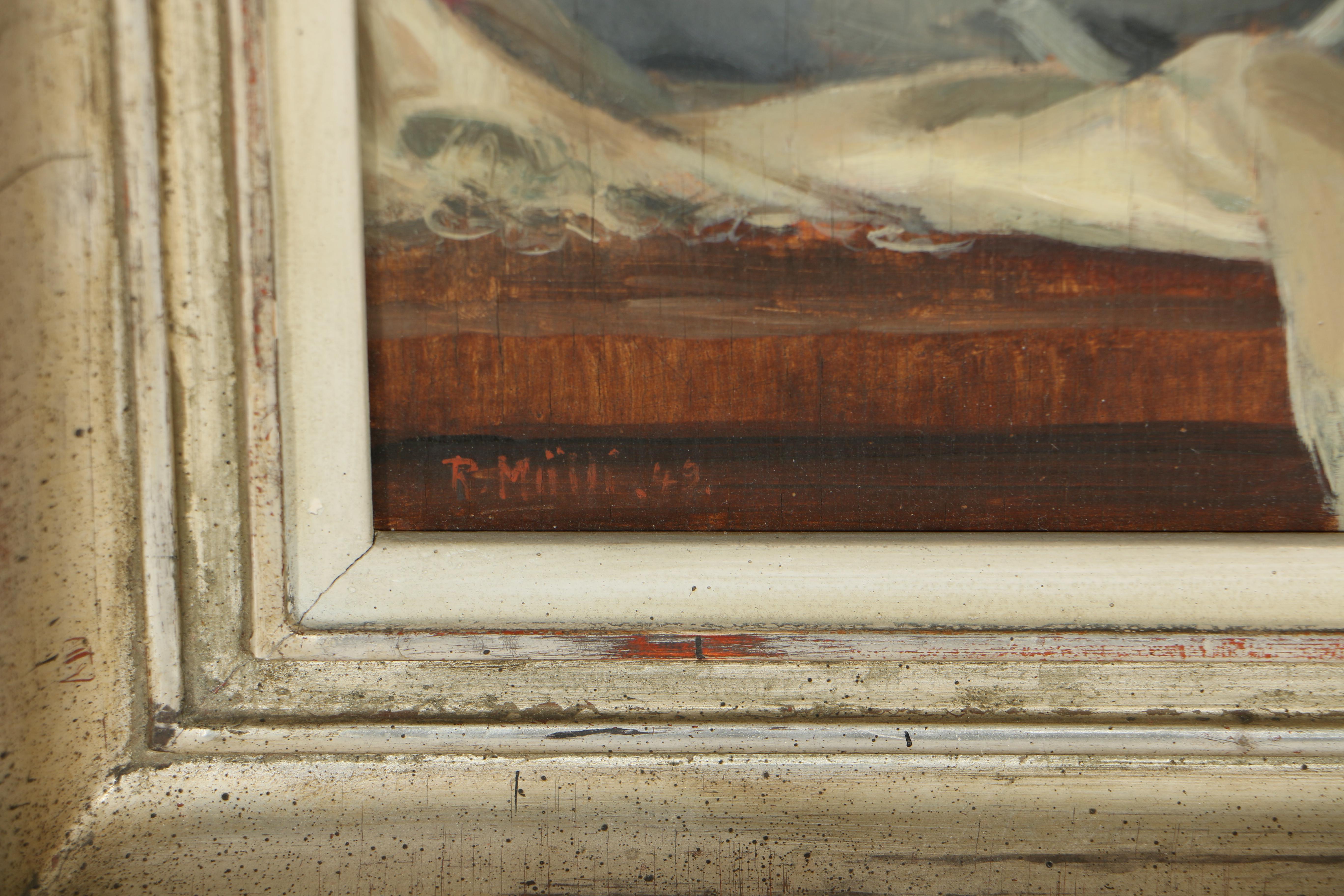 Rudolf Mülli Oil Painting on Board of a Floral Still Life