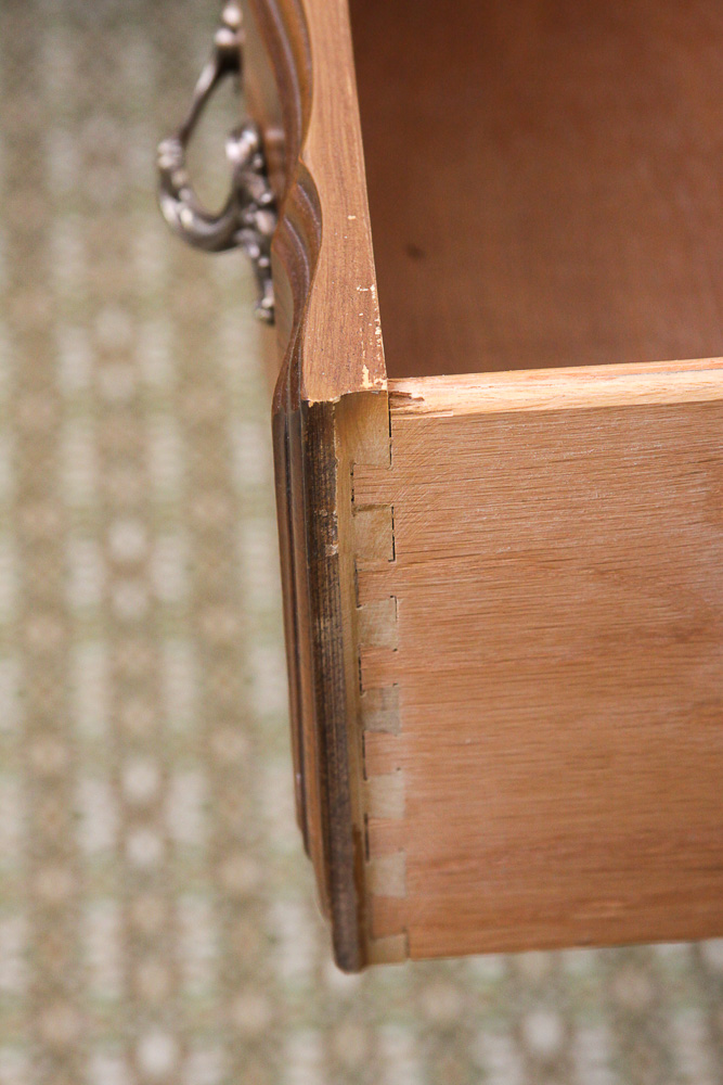 Vintage French Provincial Style Cherry Dresser with Mirror