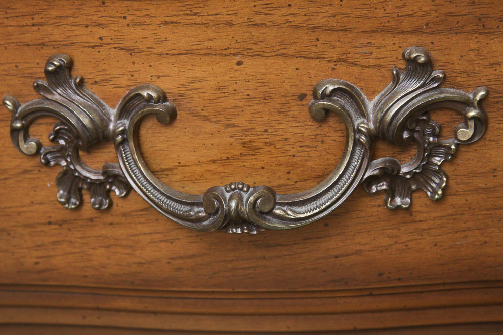 Vintage French Provincial Style Cherry Dresser with Mirror