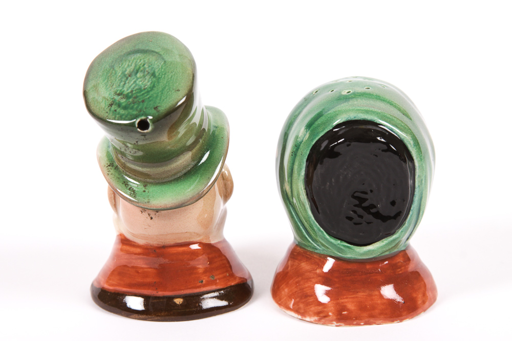Beswick "Mr. Micawber & Sairey" Gamp Porcelain Dickens Toby Character Shakers