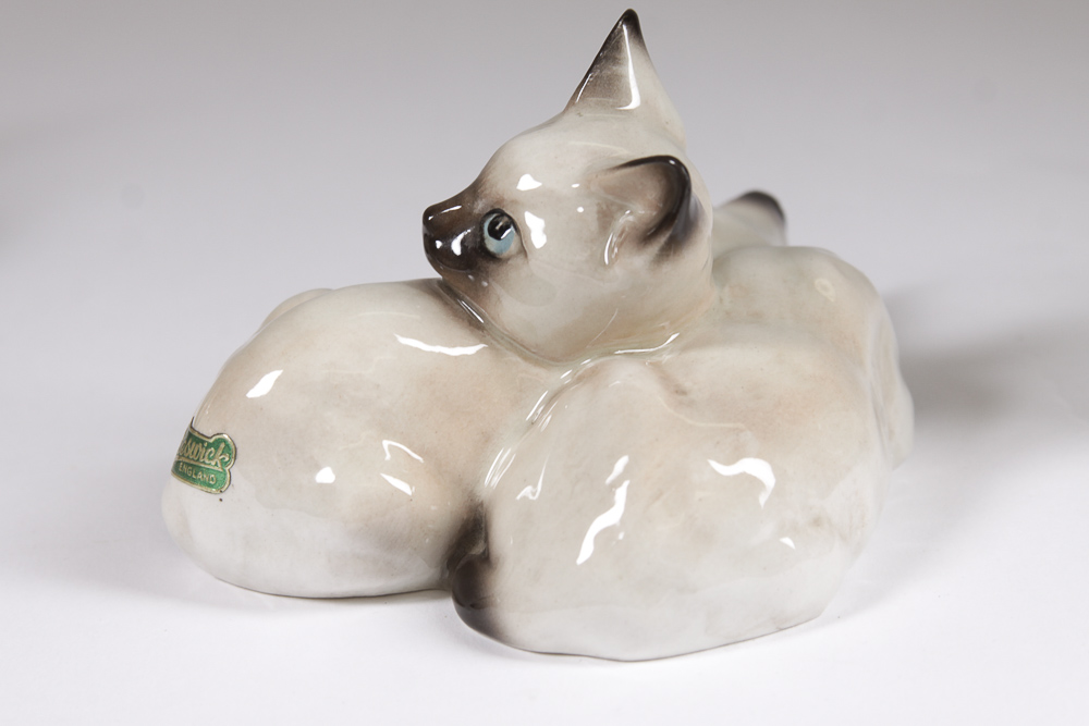 Variety of Vintage Beswick Siamese Cat Figurines