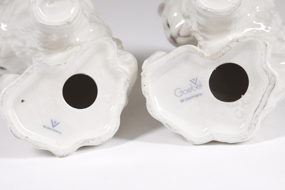 Porcelain Animal Figurines Including Goebel and Golden Crown E & R