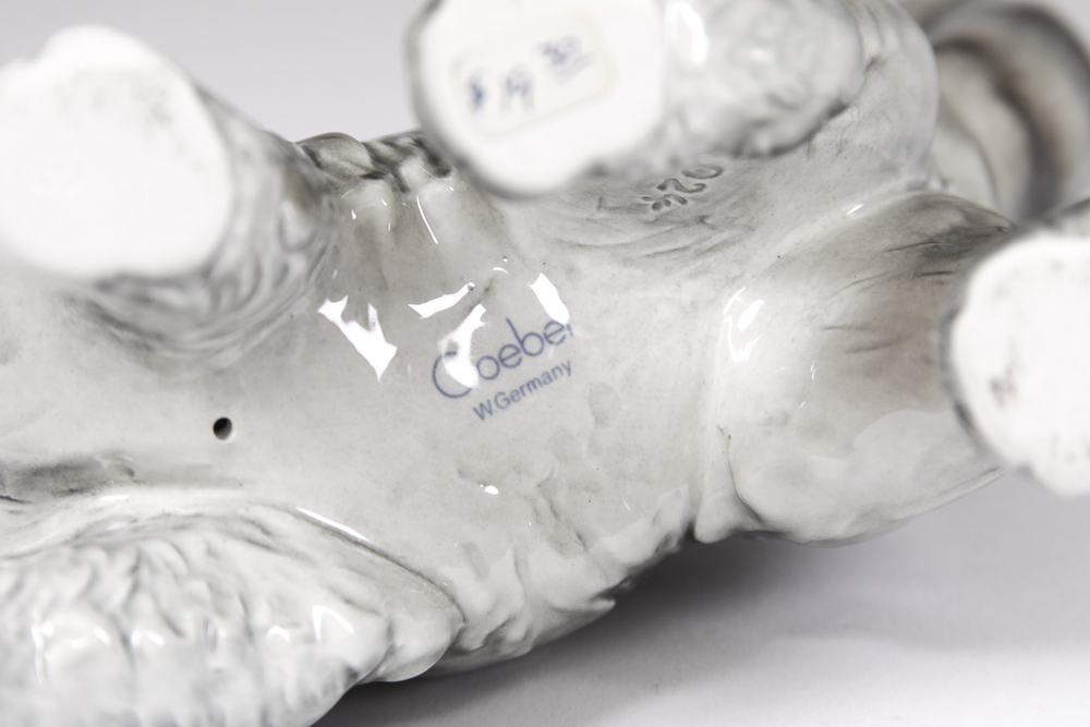 Porcelain Animal Figurines Including Goebel and Golden Crown E & R