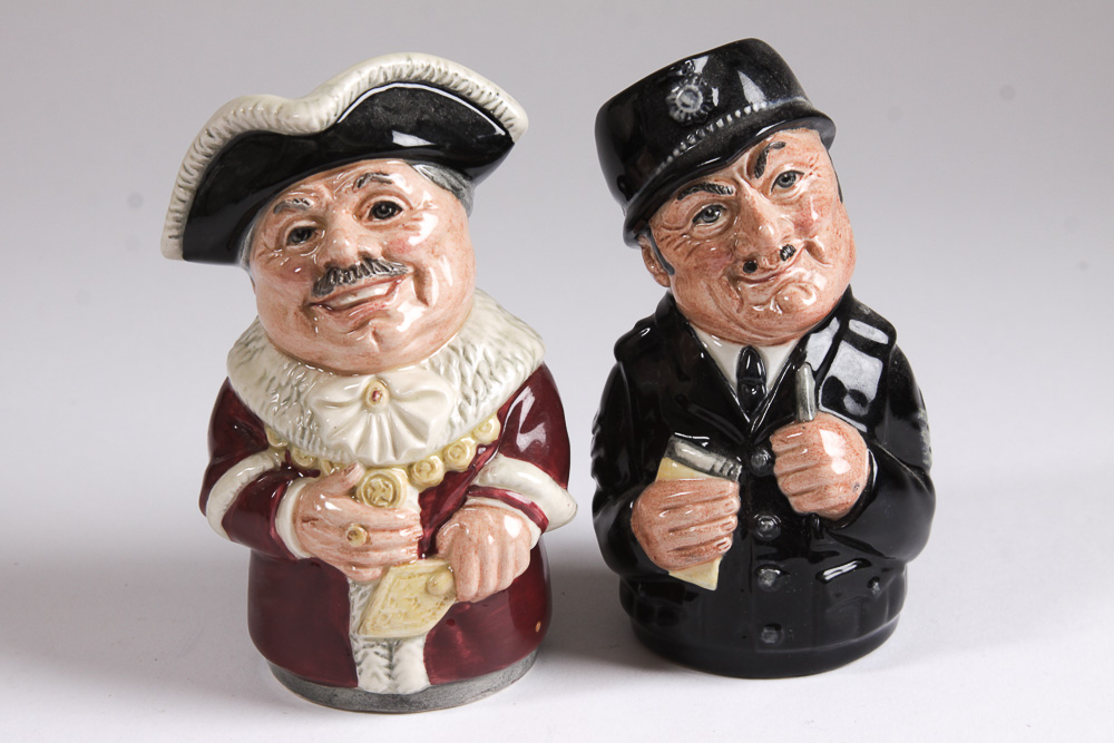 1980s Royal Doulton "Doultonville Collection" Toby Jugs