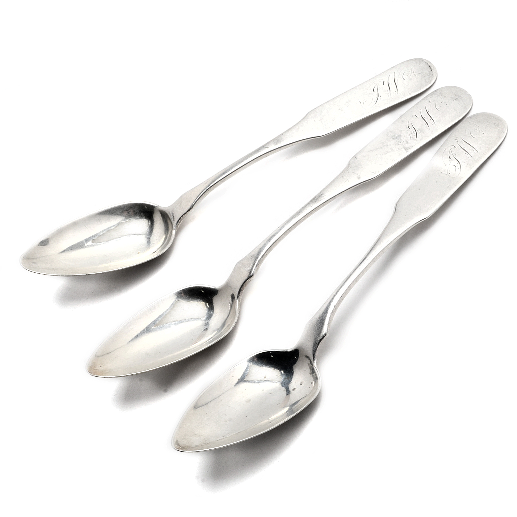 Circa 1830 Robert Keyworth American Coin Silver Teaspoons