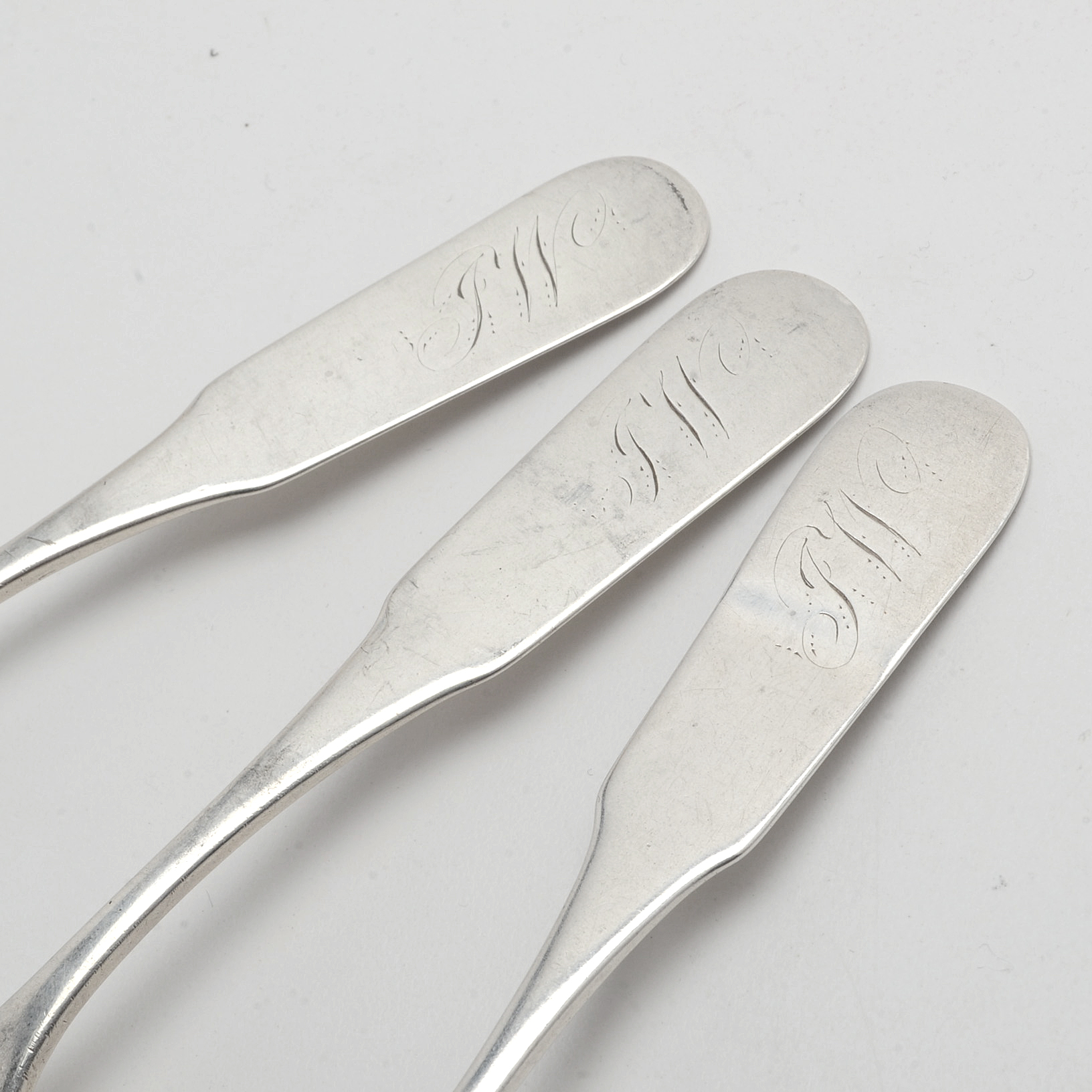 Circa 1830 Robert Keyworth American Coin Silver Teaspoons