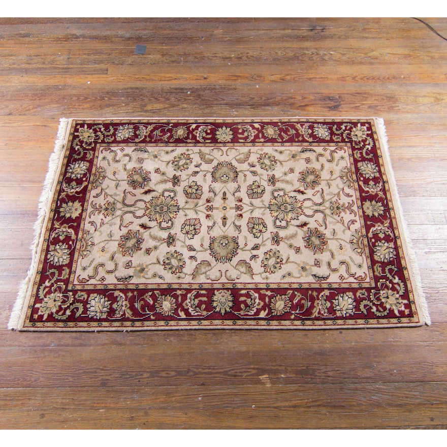 Hand-Knotted Indian Agra Style Wool Area Rug by Khazai