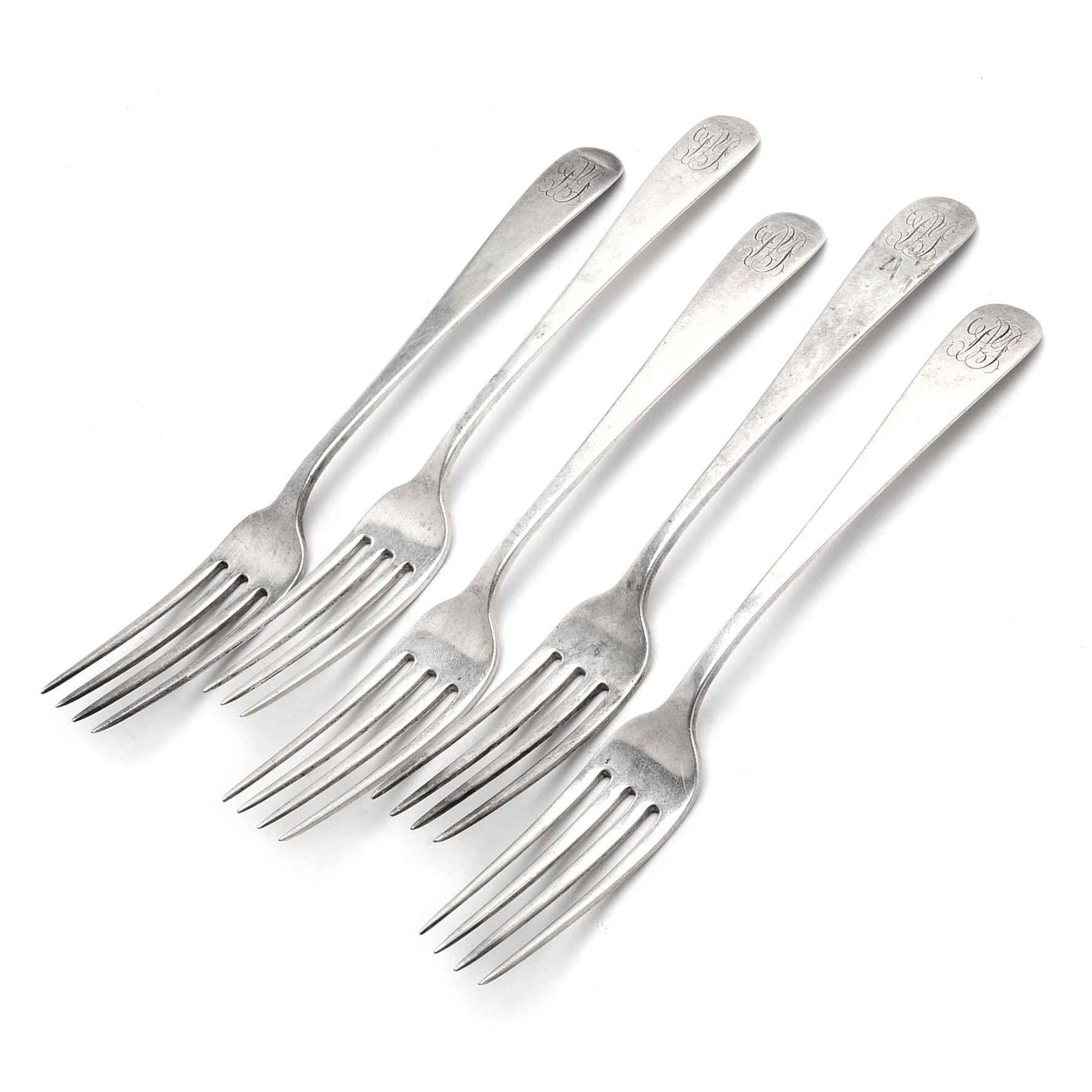 J.E. Caldwell Five Sterling Silver Forks