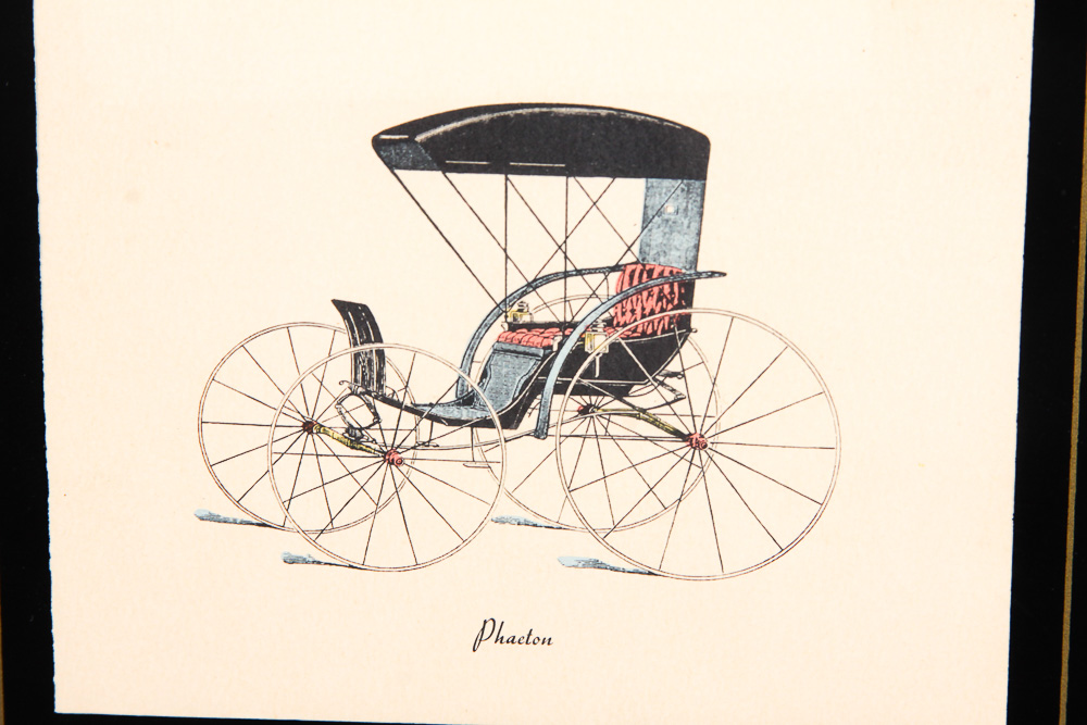 Collection of Vintage Lithographs on Paper of Carriages