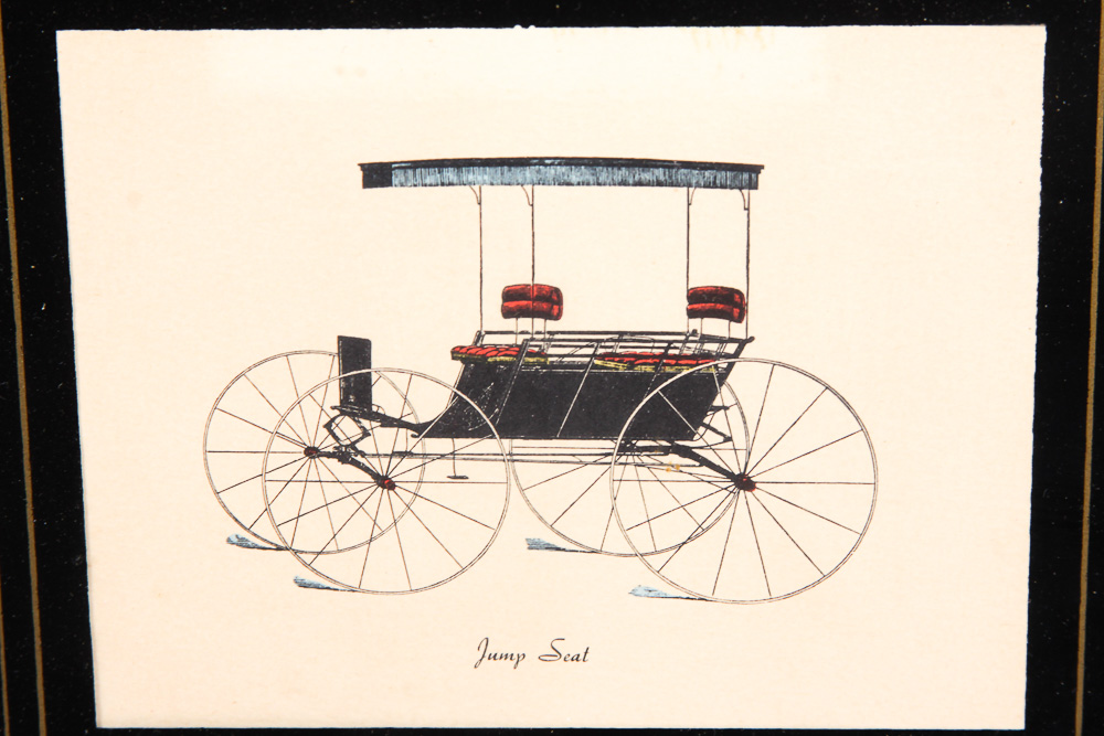 Collection of Vintage Lithographs on Paper of Carriages