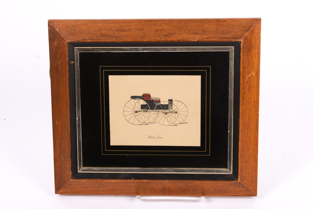 Collection of Vintage Lithographs on Paper of Carriages