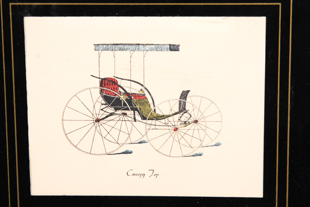 Collection of Vintage Lithographs on Paper of Carriages