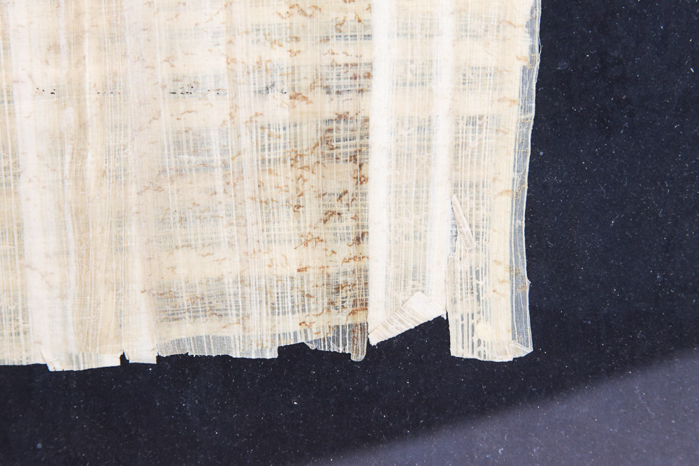 Gouache Painting on Papyrus of a Boat