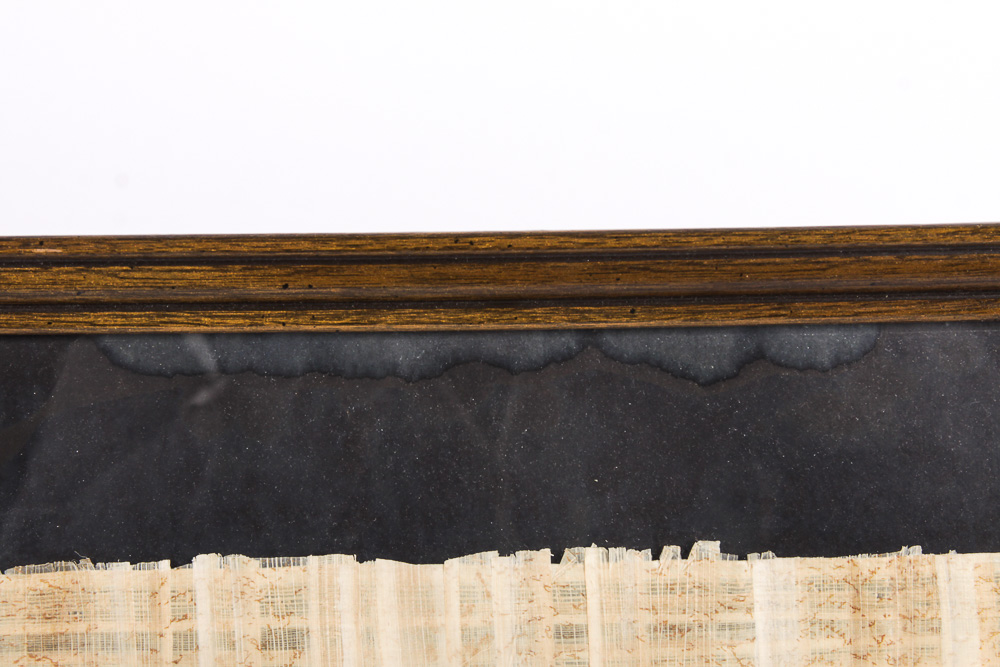 Gouache Painting on Papyrus of a Boat