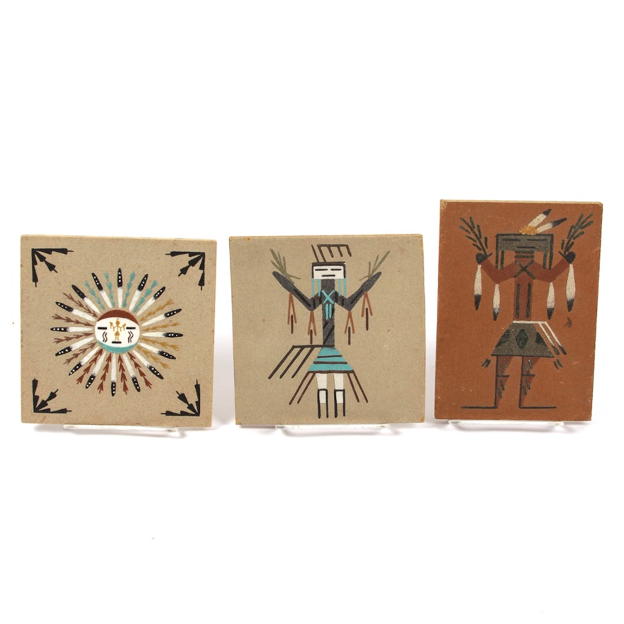 Native American-Style "Sand Painting" Plaques