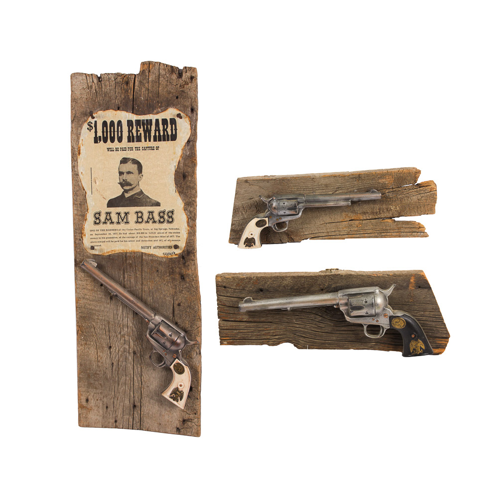 Faux Antique Revolver Wall Display Pieces