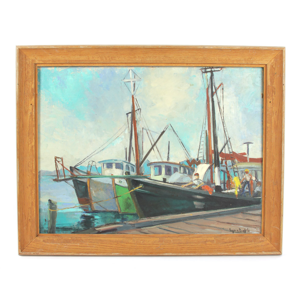 "Fishing" Original Acrylic on Canvas by Virginia Bergfeld