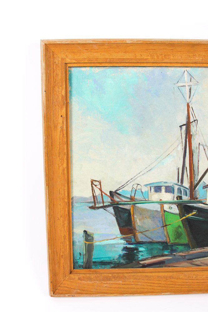 "Fishing" Original Acrylic on Canvas by Virginia Bergfeld