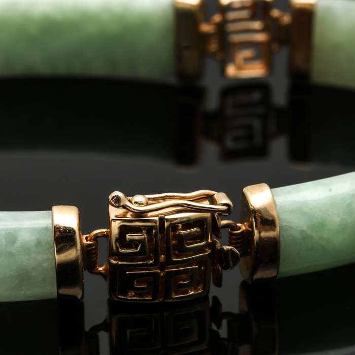 14K Yellow Gold Jadeite Bracelet