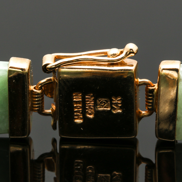 14K Yellow Gold Jadeite Bracelet