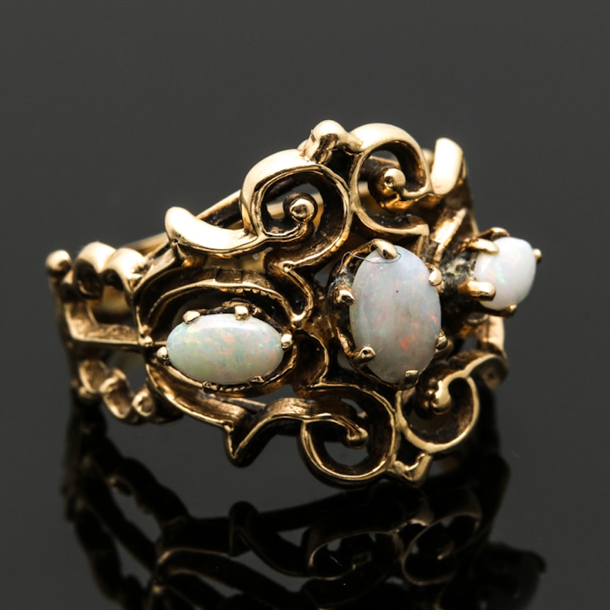 14K Yellow Gold Opal Ring