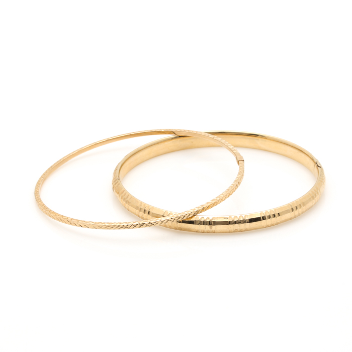 14K Yellow Gold Bangle Bracelets